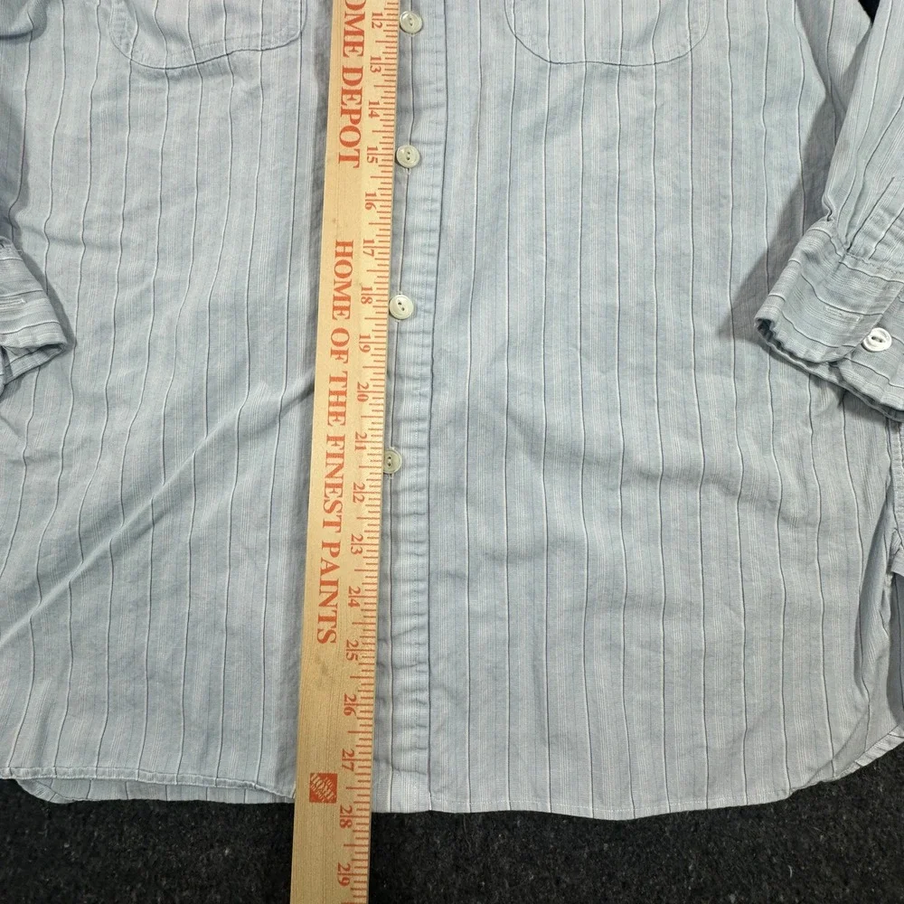 Polo Ralph Lauren Button Down Shirt Mens M Blue Striped Long Sleeve Workwear